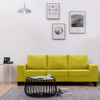 Canapea cu 3 locuri galben material textil