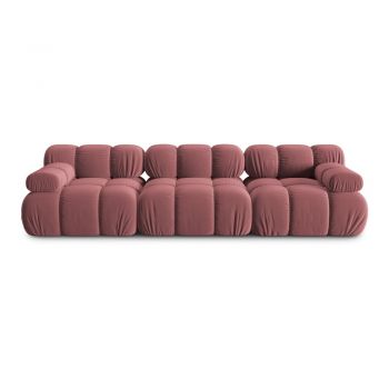 Canapea roz cu tapițerie din catifea 282 cm Bellis – Micadoni Home