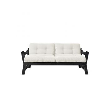 Canapea Extensibila 2 locuri, stofa si cadru lemn de pin, Step Black, l158xA74xH70 cm Canapea Extensibila 2 locuri, stofa si cadru lemn de pin, Step Black, l158xA74xH70 cm