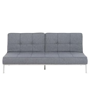 Canapea extensibila tapitata cu stofa, 2 locuri Perugia Gri / Crom, l198xA95xH87 cm