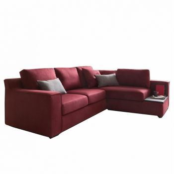 Coltar fix tapitat cu stofa, cu sezlong pe dreapta Vanity Rosu, l238xA225xH86 cm Coltar fix tapitat cu stofa, cu sezlong pe dreapta Vanity Rosu, l238xA225xH86 cm