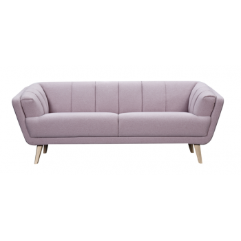 Canapea fixa tapitata cu stofa, 3 locuri Loft Pink, l204xA89xH77 cm