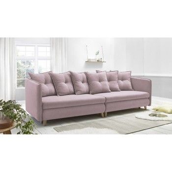 Canapea extensibilă cu 4 locuri Bobochic Paris Riga, roz