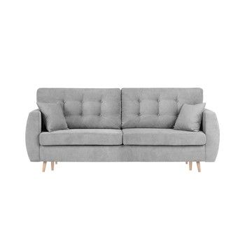 Canapea extensibilă cu 3 locuri și spațiu pentru depozitare Cosmopolitan design Amsterdam, 231 x 98 x 95 cm, gri
