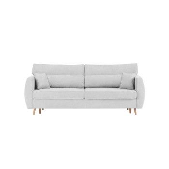 Canapea extensibilă cu 3 locuri și spațiu pentru depozitare Cosmopolitan design Sydney, 231 x 98 x 95 cm, argintiu