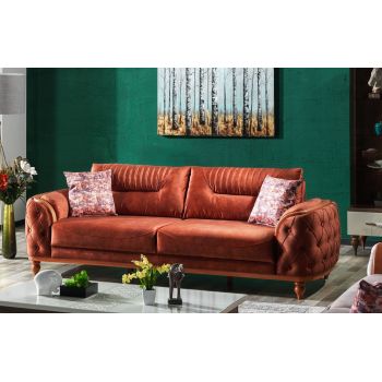 Canapea tapitata cu stofa, 3 locuri, cu functie sleep pentru 1 persoana Zenit Caramiziu K1, l248xA96xH85 cm la reducere Canapea tapitata cu stofa, 3 locuri, cu functie sleep pentru 1 persoana Zenit Caramiziu K1, l248xA96xH85 cm la reducere