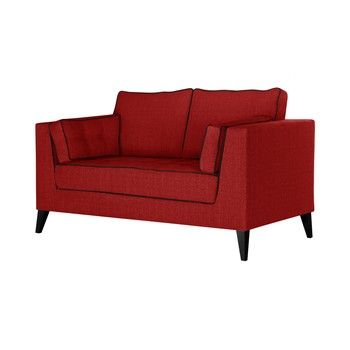 Canapea cu 2 locuri cu detalii negre Stella Cadente Maison Atalaia Red, roșu
