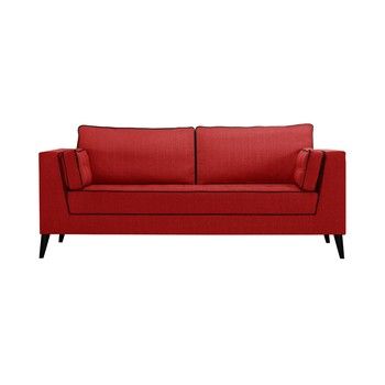 Canapea cu 3 locuri cu detalii negre Stella Cadente Maison Atalaia Red, roșu