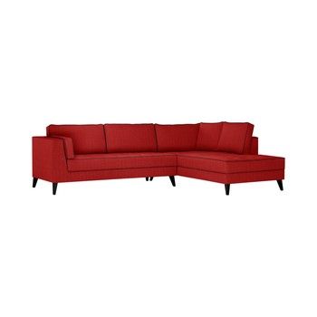 Canapea cu detalii negre Stella Cadente Maison Atalaia, pe partea dreaptă, roșu