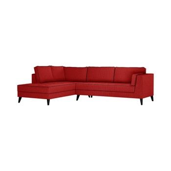 Canapea cu detalii negre Stella Cadente Maison Atalaia, pe partea stângă, roșu