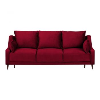 Canapea extensibilă cu 3 locuri și spațiu de depozitare Mazzini Sofas Freesia, roșu la reducere