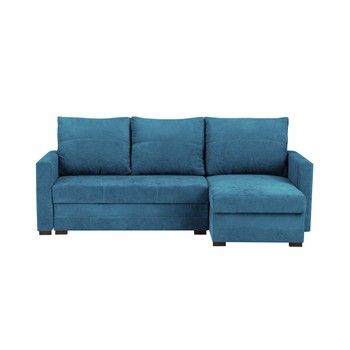 Canapea modulară, extensibilă, cu 3 locuri și spațiu pentru depozitare Melart Andy, albastru