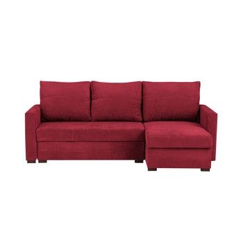 Canapea modulară, extensibilă, cu 3 locuri și spațiu pentru depozitare Melart Andy, roșu