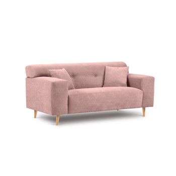 Canapea cu 2 locuri Kooko Home Twist, roz deschis