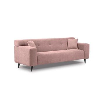 Canapea cu 3 locuri Kooko Home Samba, roz deschis