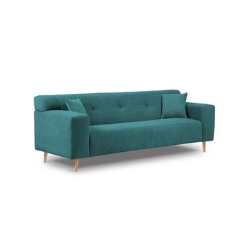 Canapea cu 3 locuri Kooko Home Twist, verde turcoaz Canapea cu 3 locuri Kooko Home Twist, verde turcoaz