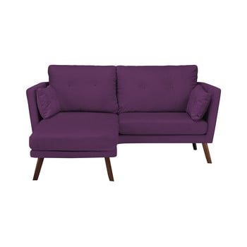 Canapea cu 3 locuri Mazzini Sofas Elena, cu șezlong pe partea stângă, mov închis Canapea cu 3 locuri Mazzini Sofas Elena, cu șezlong pe partea stângă, mov închis