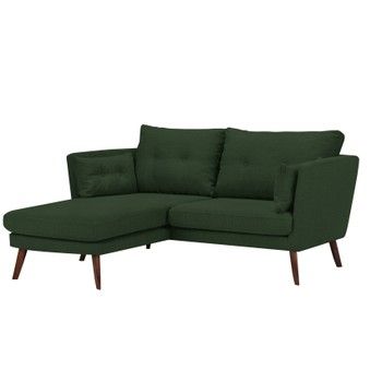 Canapea cu 3 locuri Mazzini Sofas Elena, cu șezlong pe partea stângă, verde