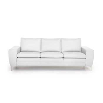 Canapea cu husă din piele Scandic Twigo, alb, 227 cm