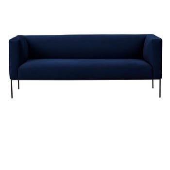 Canapea din catifea cu 2 locuri Windsor & Co Sofas Neptune, albastru închis