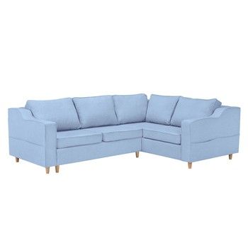 Canapea extensibilă cu 4 locuri Mazzini Sofac Jonquille, pe partea dreaptă, albastru deschis