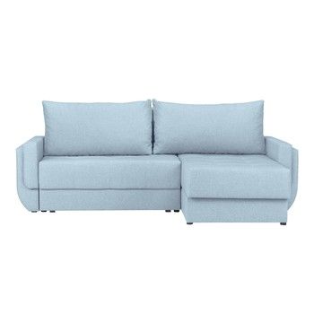 Canapea extensibilă cu șezlong pe partea dreaptă Kooko Home Tango, albastru deschis