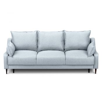 Canapea extensibilă cu spațiu pentru depozitare Mazzini Sofas Ancolie, albastru deschis, 215 cm