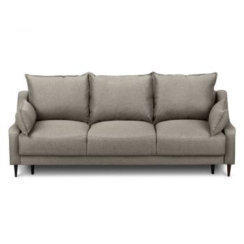 Canapea extensibilă cu spațiu pentru depozitare Mazzini Sofas Ancolie, maro deschis, 215 cm