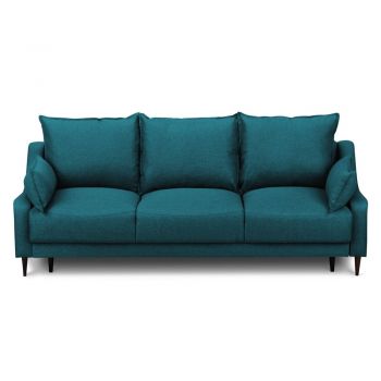 Canapea extensibilă cu spațiu pentru depozitare Mazzini Sofas Ancolie, turcoaz, 215 cm