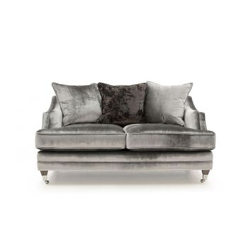 Canapea fixa tapitata cu stofa, 2 locuri Belvedere Pewter Grey, l160xA107xH90 cm