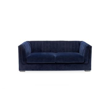 Canapea fixa tapitata cu stofa, 2 locuri Upton Midi Blue, l165xA90xH80 cm