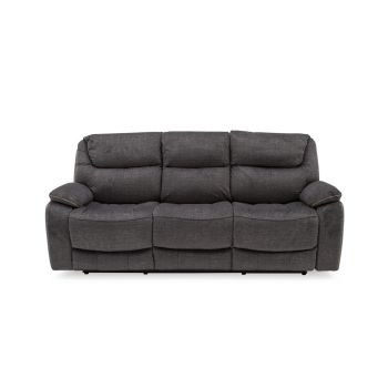 Canapea fixa tapitata cu stofa, 3 locuri Recliner Santiago Grey, l220,4xA99,1xH100 cm