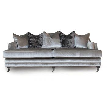Canapea fixa tapitata cu stofa, 4 locuri Belvedere Pewter Grey, l212xA107xH90 cm