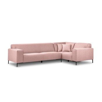 Canapea pe colț cu 4 locuri Cosmopolitan Design Seville, pe partea dreaptă, roz