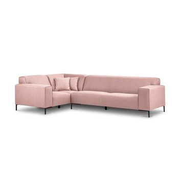 Canapea pe colț cu 4 locuri Cosmopolitan Design Seville, pe partea stângă, roz