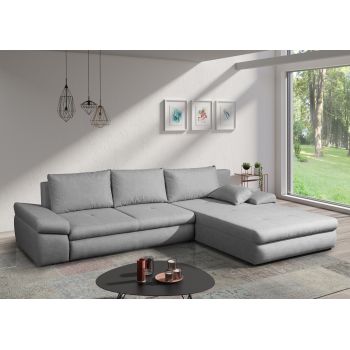 Coltar Banes Extensibil cu Arcuri Ondulate si Spuma Poliuretanica, Universal (pe Stanga sau pe Dreapta), Suprafata de Dormit 245x140 cm, cu Lada de Depozitare, l313xA215xH82 cm