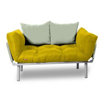 Sofa extensibila Minderim, Relax Yellow Cream - Minderim, Galben & Auriu