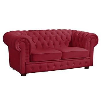 Canapea cu 2 locuri din piele ecologică Max Winzer Bridgeport, roșu