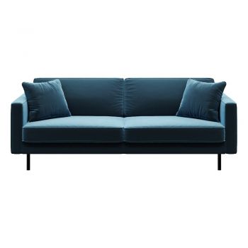 Canapea albastră cu tapițerie din catifea 207 cm Kobo – MESONICA