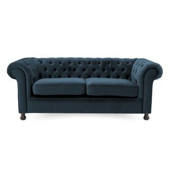 Canapea elegantă cu 3 locuri Vivonita Chesterfield, bleumarin Canapea elegantă cu 3 locuri Vivonita Chesterfield, bleumarin