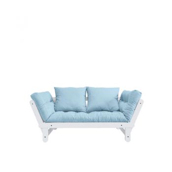 Canapea extensibilă bleu deschis Beat White