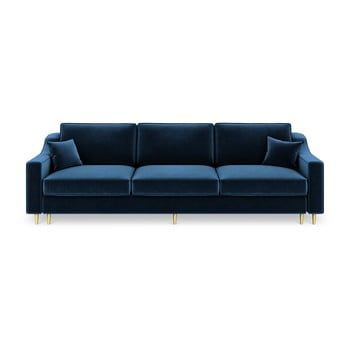 Canapea extensibilă cu 3 locuri Mazzini Sofas Marigold, albastru închis