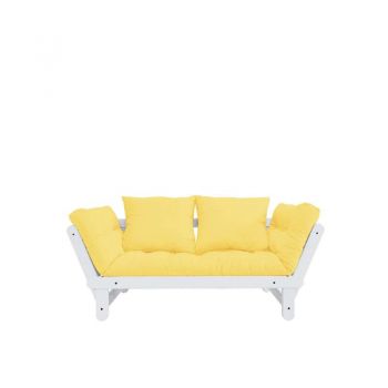 Canapea extensibilă galbenă Beat White