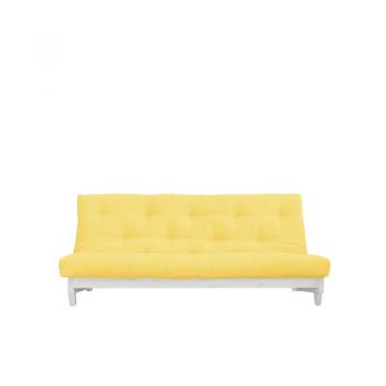 Canapea extensibilă textil galben Fresh White