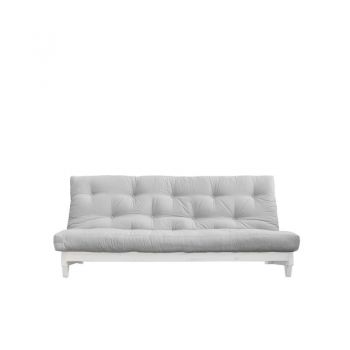 Canapea extensibilă textil gri deschis Fresh White
