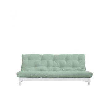 Canapea extensibilă textil verde mentă Fresh White