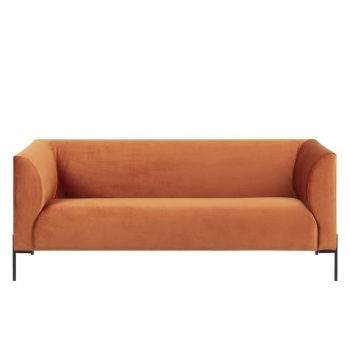 Canapea fixa cu 2,5 locuri tapitata cu stofa, cu picioare din metal Ontario Copper, l185xA76xH76 cm