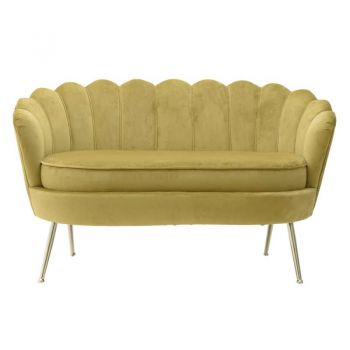 Canapea galbenă în stil glamour Brenna