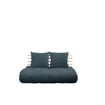Sofa extensibilă textil albastru petrol Shin Sano Natur