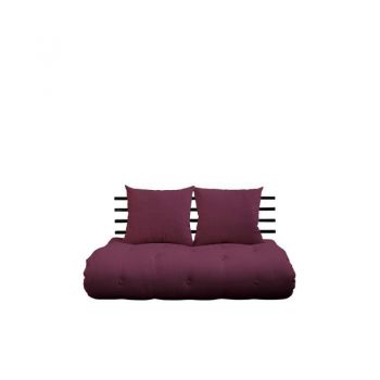 Sofa extensibilă textil bordo Shin Sano Black